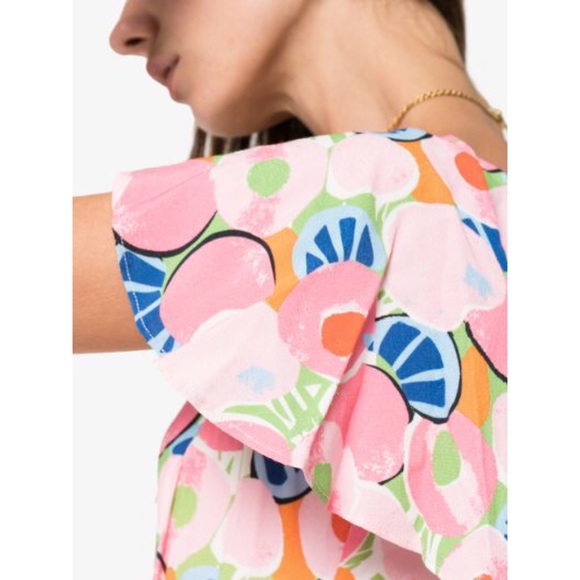 STAUD BAYA DRESS ABSTRACT PEACH BLOSSOM DRESS - Picture 6 of 13